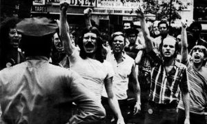 Police confront gay protesters in New York's Stonewall riots of 1969